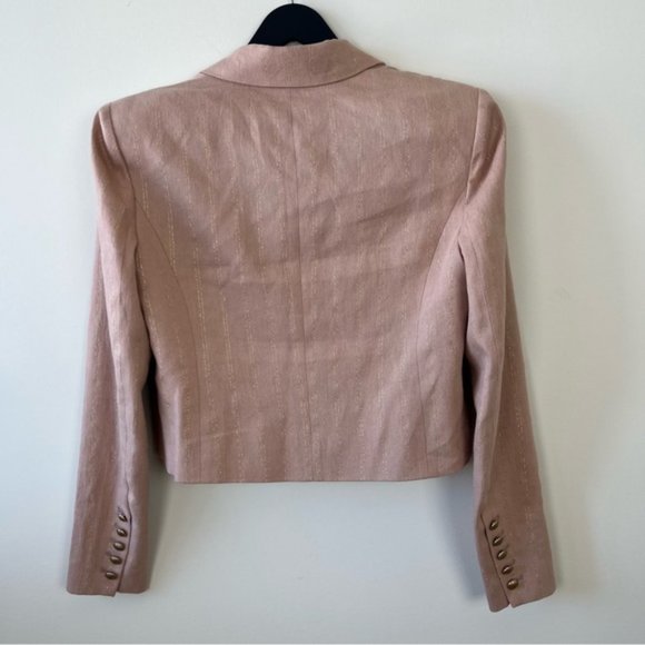 L’AGENCE Inez Linen Blend Crop Blazer - Picture 7 of 15